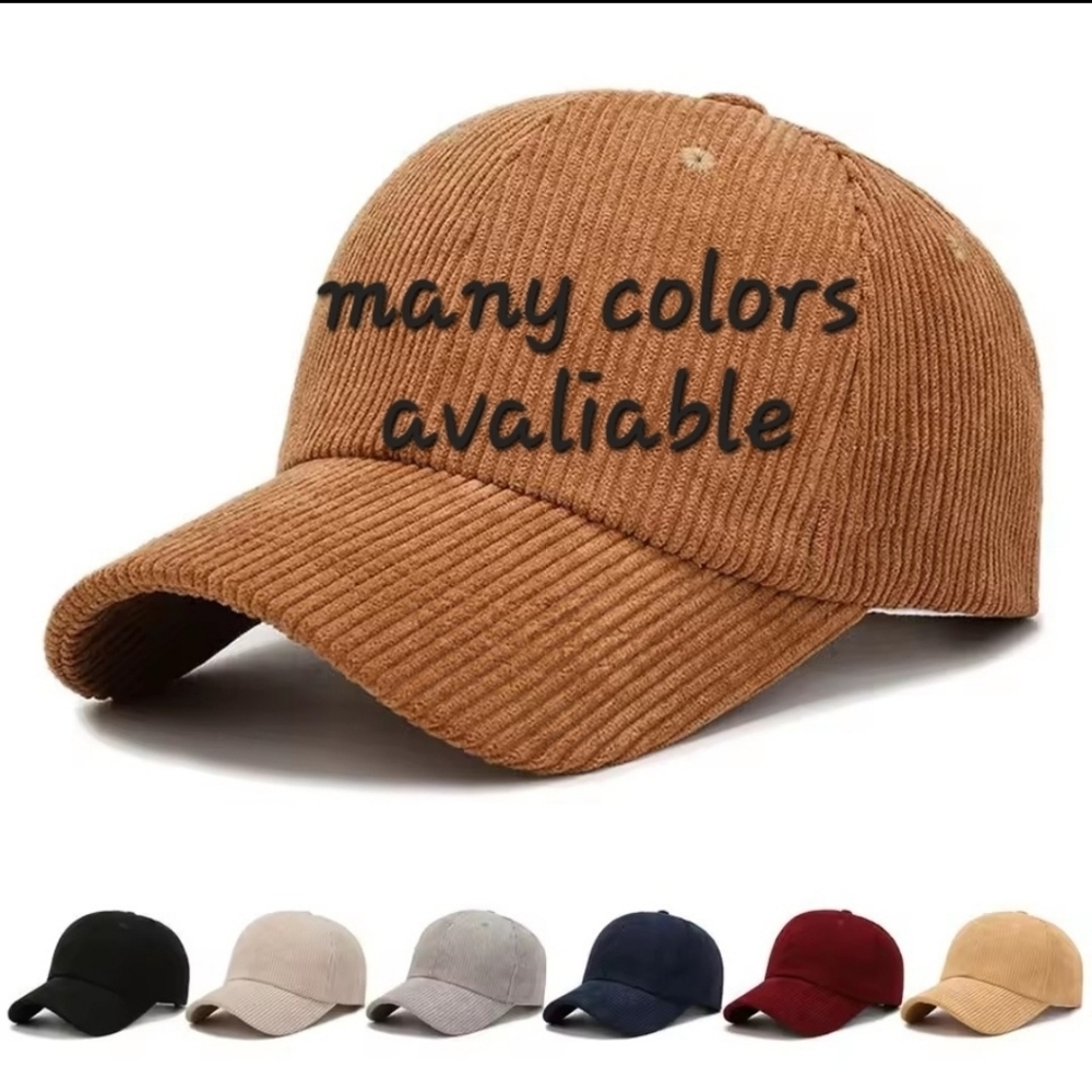 New Unisex Red Corduroy Baseball Cap Fall Autumn Winter Hat Mens Womens - Picture 10 of 10